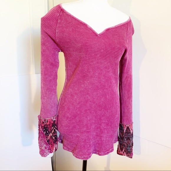 New American Able Raspberry lace fabric thermal LS - Picture 3 of 7
